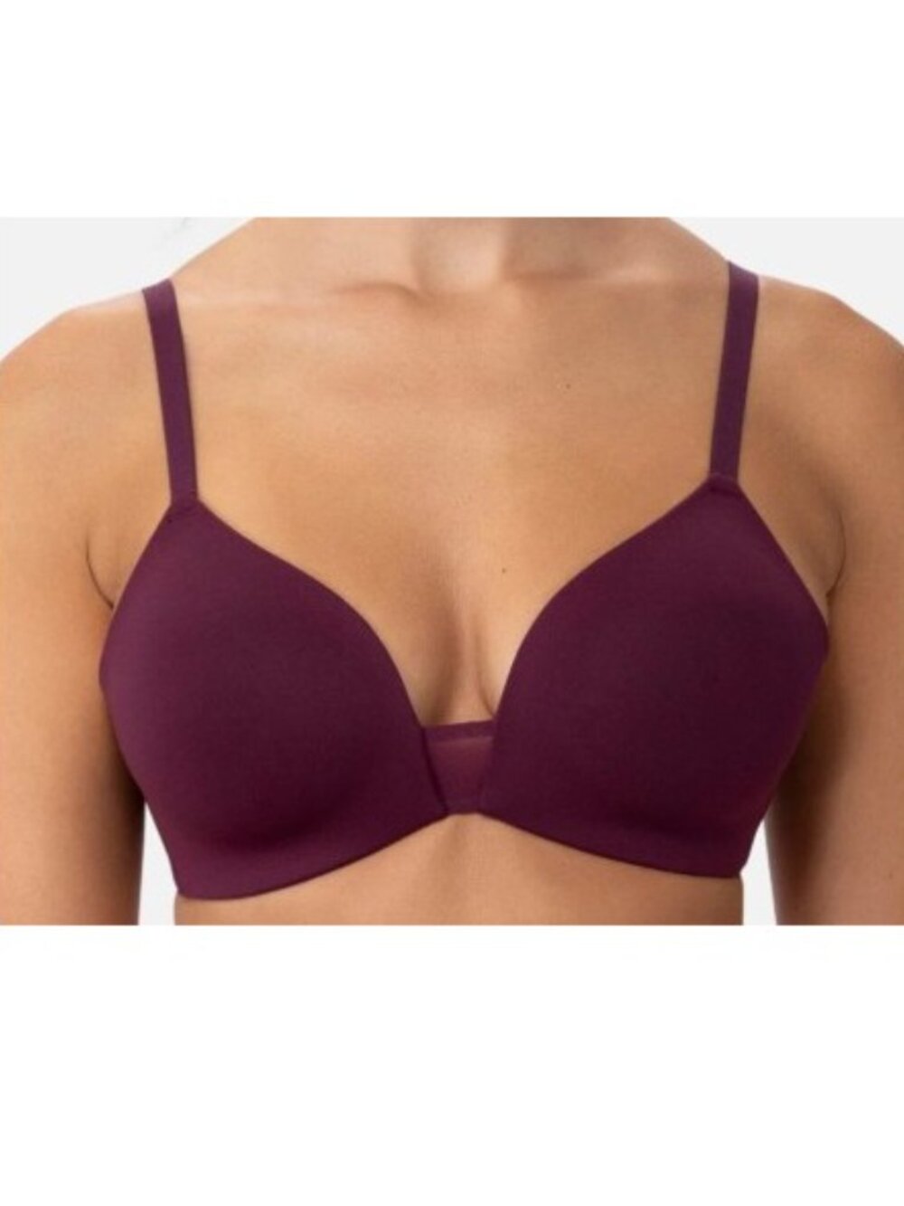 NEW Underoutfit 1297 The Comfort Plunge Bra, Prune, XL, Wireless
